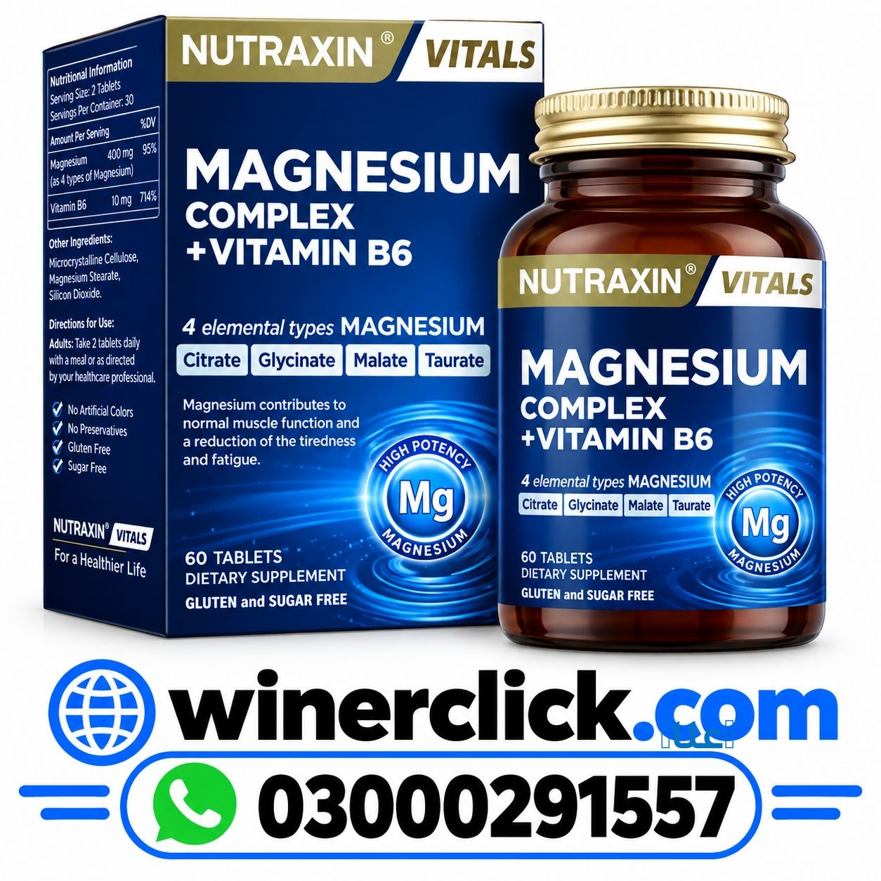 Nutraxin Magnesium Complex Vitamin B6 Tablets